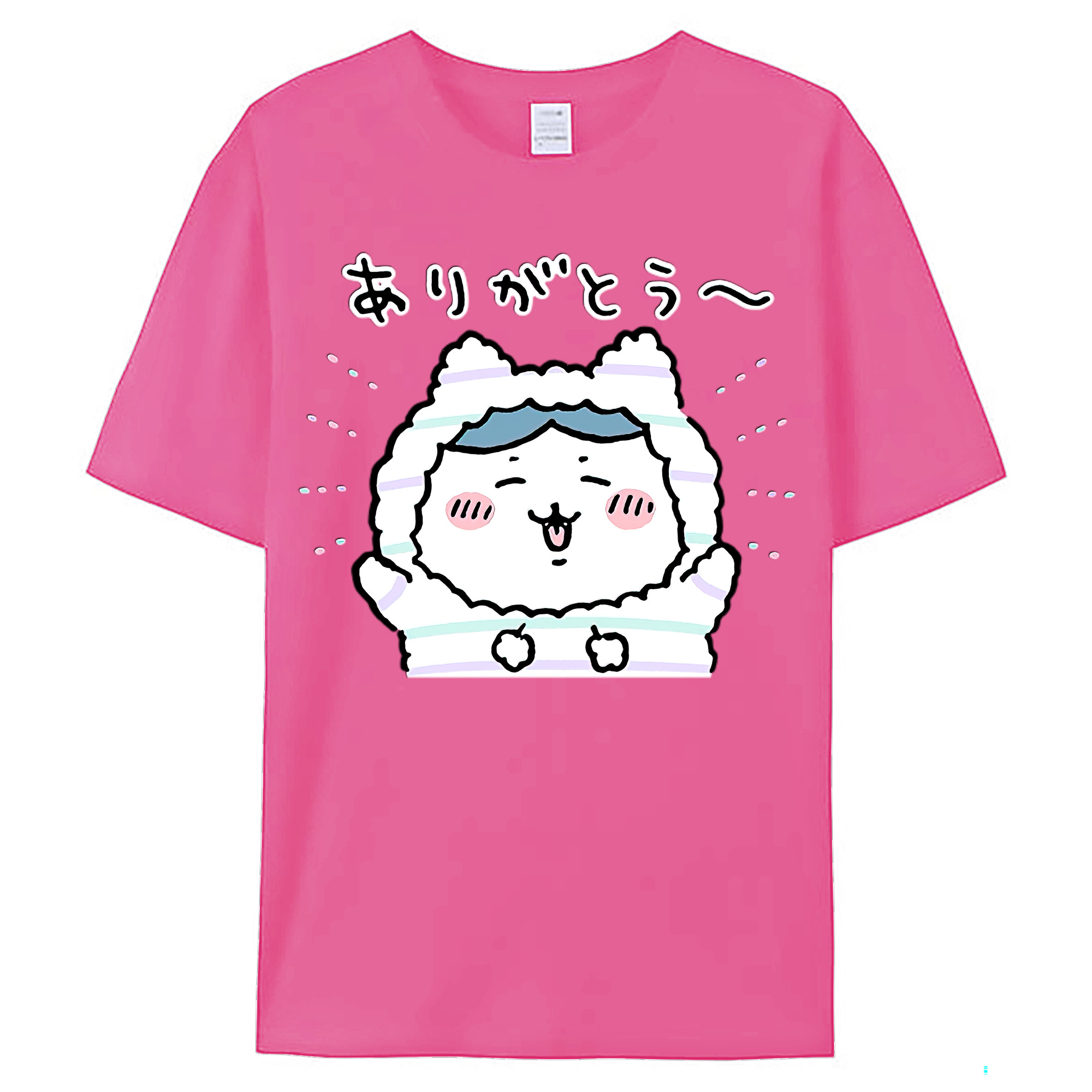 （画像用） ちいかわ ハチワレ Chii-kawa hachiware レディースカジュアルプリントTシャツ（綿100％）